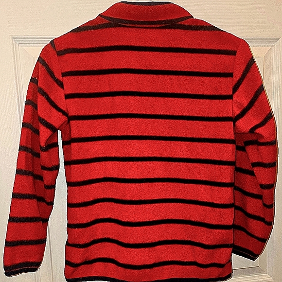 Red with Navy Blue Stripes Crazy 8 Fleece with 1/4 Zipper - Picture 2 of 3